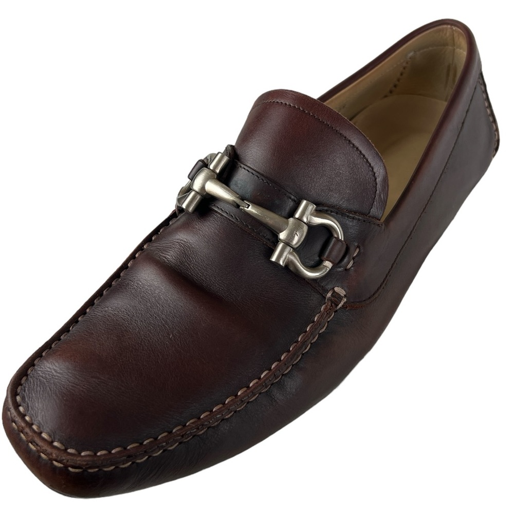 Ferragamo Parigi Hickory Calf horsebit driving moc slip on loafer size 10.5 wide